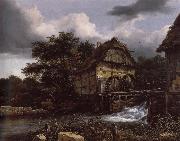Jacob van Ruisdael Two Water Mills and an Open Sluice France oil painting artist